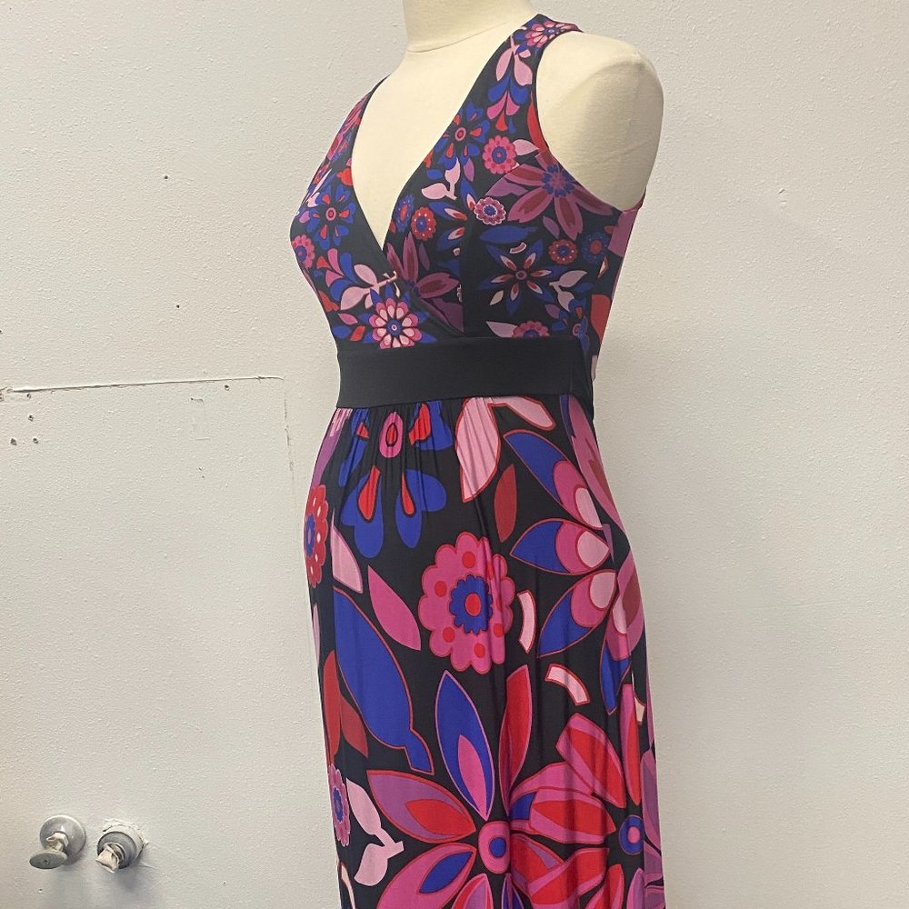 Olian Maternity Dress Maxi Sundress Pink Black